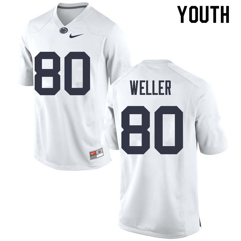 NCAA Nike Youth Penn State Nittany Lions Justin Weller #80 College Football Authentic White Stitched Jersey JUA1198WS